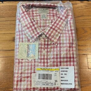 L.L. Bean Men's Deep Red Plaid Shirt